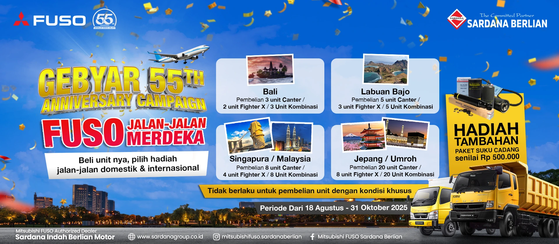 Promo Gebyar 55 Anniversary Campaign Oktober 2025, FUSO Jalan-Jalan Merdeka - Promo Mitsubish FUSO (Truk Mitsubishi) Bulan Oktober 2025