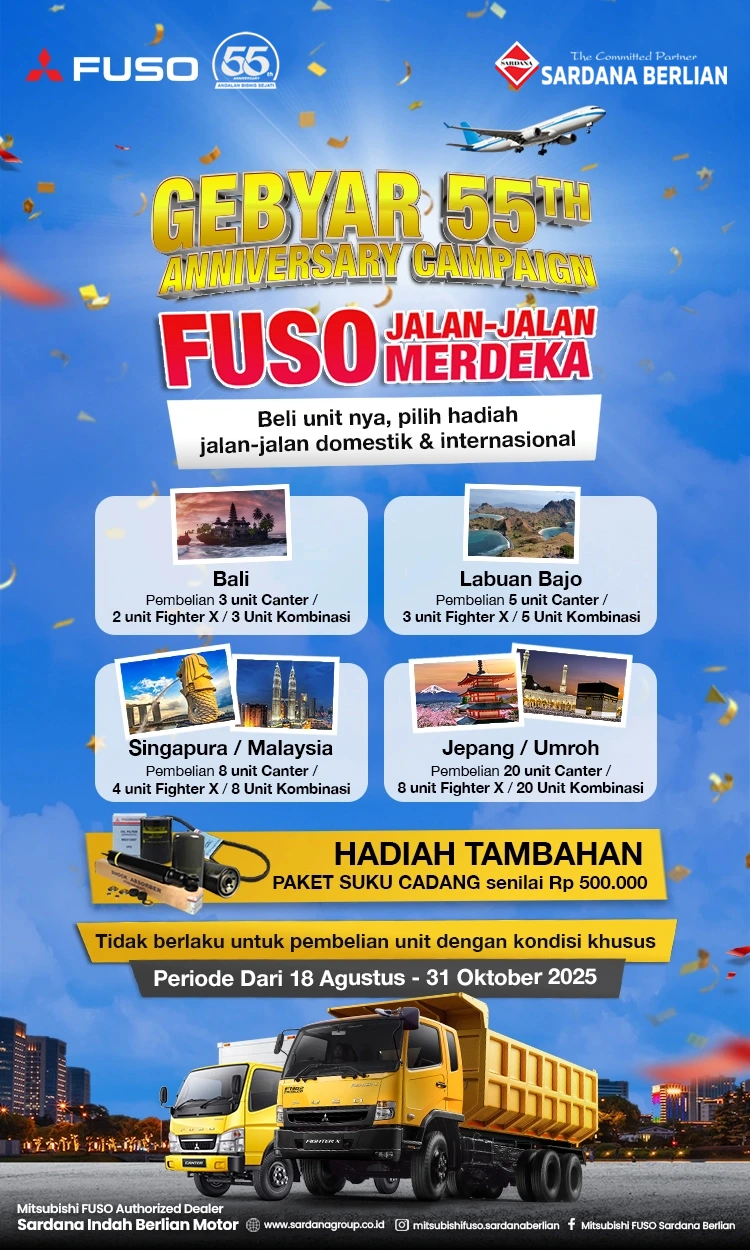 Promo Gebyar 55 Anniversary Campaign Oktober 2025, FUSO Jalan-Jalan Merdeka - Promo Mitsubish FUSO (Truk Mitsubishi) Bulan Oktober 2025