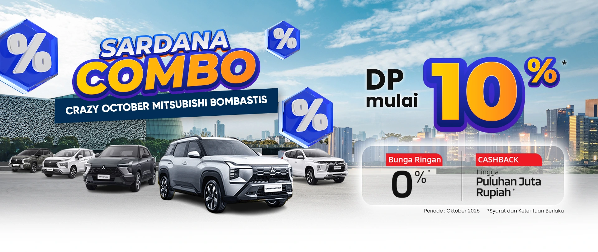 Promo Sardana Combo Oktober 2025, Crazy October Mitsubishi Bombastis - Promo Mitsubishi Motors Bulan Oktober 2025